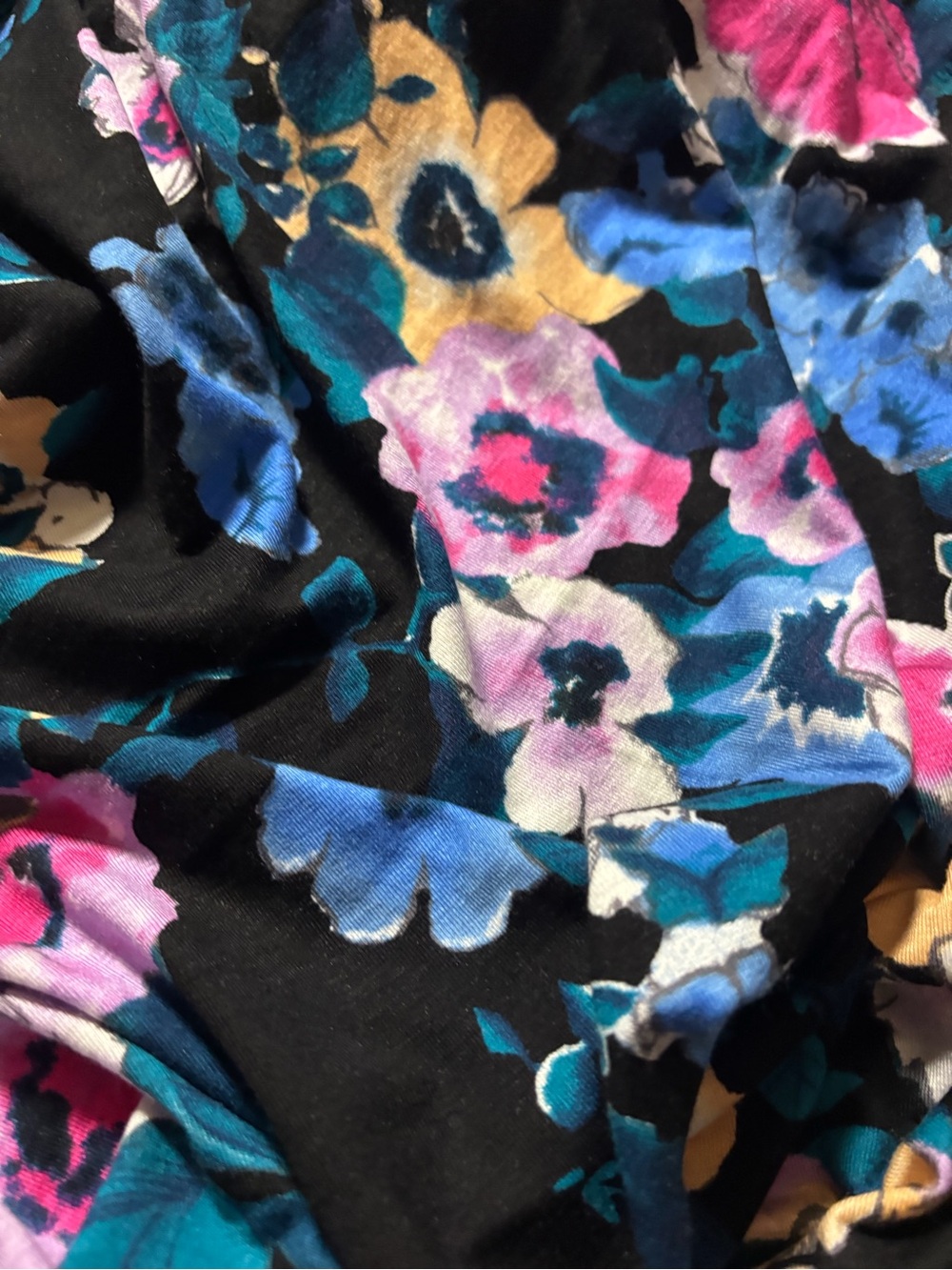 Floral Sretch Jersey knit Fabric - 5 yd continuous.